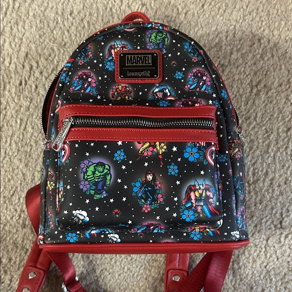 Marvel Avengers Loungefly Leather Mini Backpack with Adjustable Straps NEW